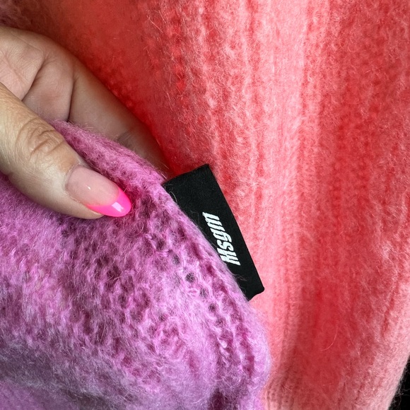 NEW MSGM Gradient Mohair Tie Dye Button Down Cardigan Oversized Sweater L - Picture 9 of 14